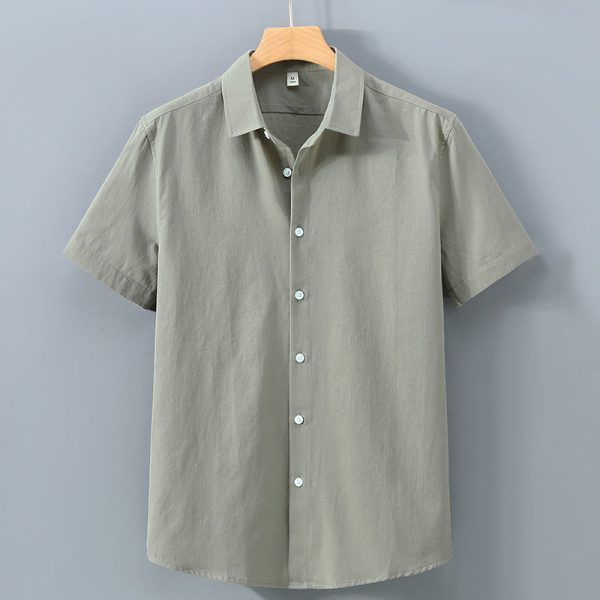 Simple Lapel Shirt Men's Cotton Loose