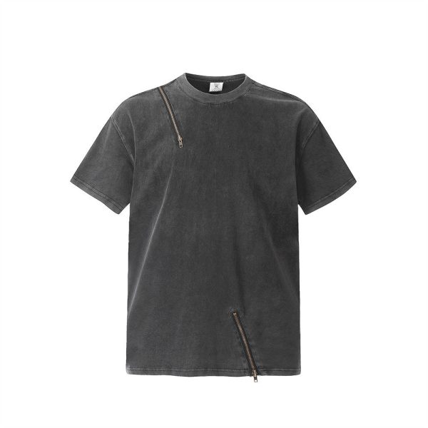 Men's Washed And Worn Short-sleeved T-shirt