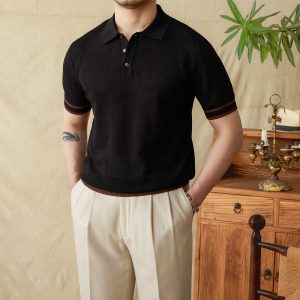 Hollow Out Business Commute Casual Short Sleeve