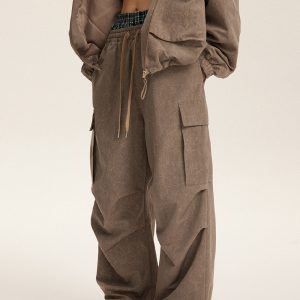 Retro Baggy Straight Trousers Men